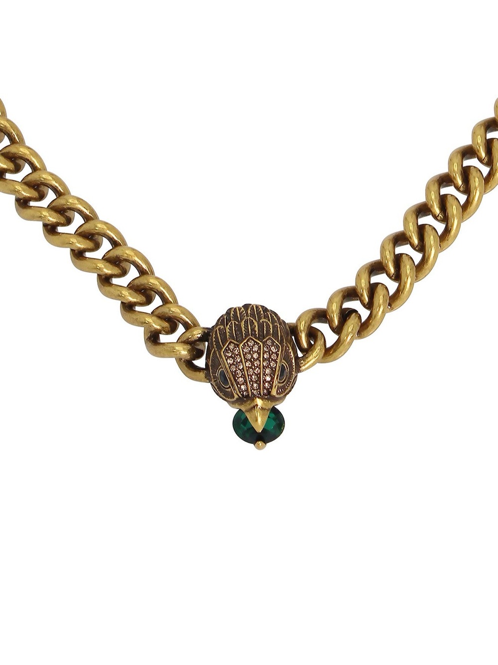 KURT GEIGER LONDON
Eagle Head Collar Chain Necklace in Gold Emerald - Picture 5 of 10
